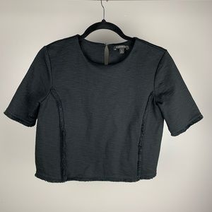 Banana Republic Black Frayed Edge Top